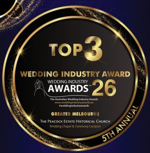 The Peacock Estate Top 3 award for best chapel & ceremony wedding